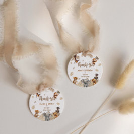 かわいいボホサファリ動物ベビシャワーありがとう フェイバータグ