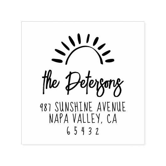 かわいいボホサンカスタムファミリー名差出人住所 セルフインキングスタンプ (デザイン)