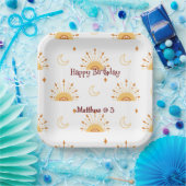 かわいいボホシアルシームレスパターン子供の誕生日 ペーパープレート (パーティー)