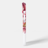 かわいいボホシックな水色ピンクの牡丹パーソナライズされた Case-Mate iPhoneケース (裏面 / 左)