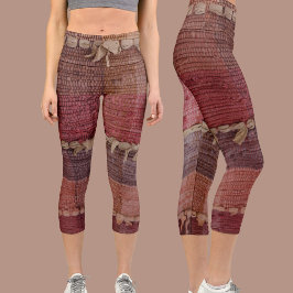 かわいいボホシックラグラグ数々のカラー カプリレギンス