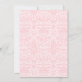 かわいいボホシック赤面ピンクの弓ベビーガールシャワー 招待状 (裏面)