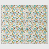 かわいいボホジャングル動物の誕生日パーティー ラッピングペーパー (フラット)