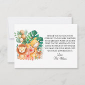 かわいいボホジャングル動物の赤ちゃんシャワーカーサンキュード サンキューカード (正面)