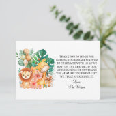 かわいいボホジャングル動物の赤ちゃんシャワーカーサンキュード サンキューカード (スタンド正面)