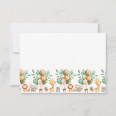 かわいいボホジャングル動物の赤ちゃんシャワーカーサンキュード サンキューカード (裏面)