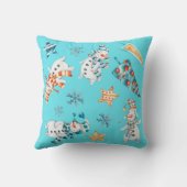 かわいいボホスタイル雪だるまパターン クッション (裏面)