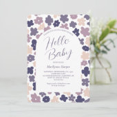 かわいいボホデイジーベビーシャワー 招待状 (スタンド正面)