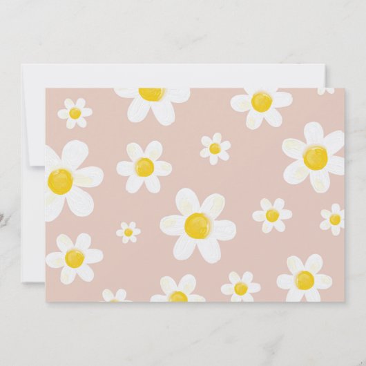 かわいいボホデイジー開花誕生日パーティー サンキューカード (裏面)