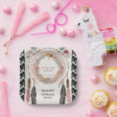 かわいいボホドリームキャッチャー赤ちゃんシャワーパーティー ペーパープレート (パーティー)