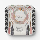 かわいいボホドリームキャッチャー赤ちゃんシャワーパーティー ペーパープレート (正面)