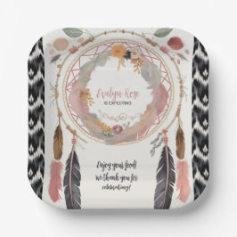 かわいいボホドリームキャッチャー赤ちゃんシャワーパーティー ペーパープレート