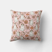 かわいいボホハロウィーン幽霊カボピンピンクフローラ クッション (裏面)