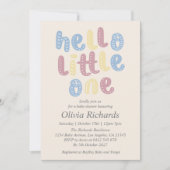 かわいいボホハローリトルワンベビーシャワー 招待状 (正面)