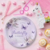 かわいいボホバタフライウォーター色フローラ赤ちゃんシャワー ペーパープレート (パーティー)
