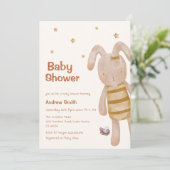 かわいいボホバニーのおもちゃ赤ちゃんシャワー 招待状 (スタンド正面)