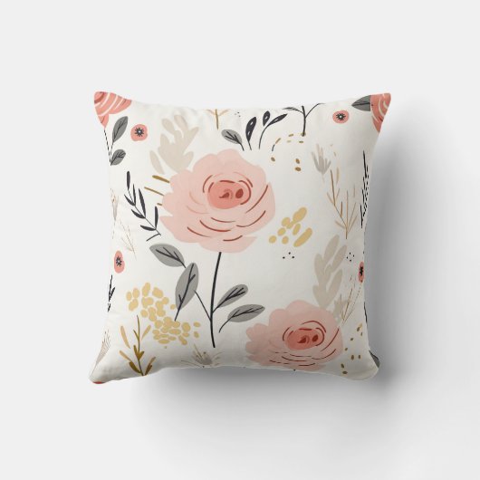 かわいいボホバラパターン クッション (裏面)