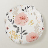 かわいいボホバラパターン ラウンドクッション (裏面)