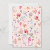 かわいいボホパステルマッシュルーム水の色ベビーシャワー 招待状 (裏面)