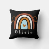 かわいいボホパーソナライズされた虹 クッション (裏面)