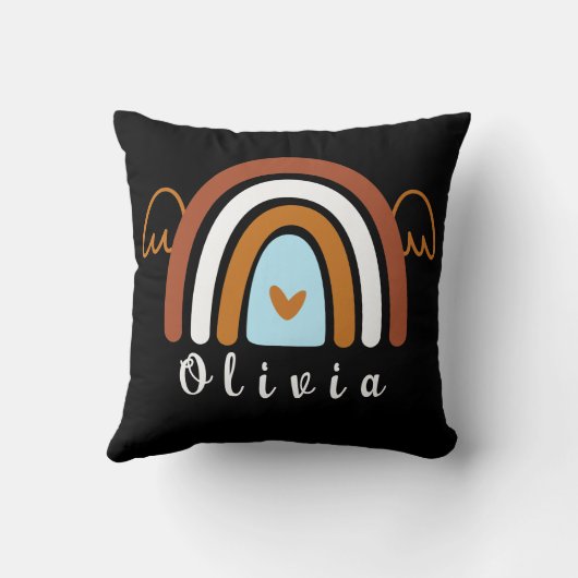 かわいいボホパーソナライズされた虹 クッション (裏面)
