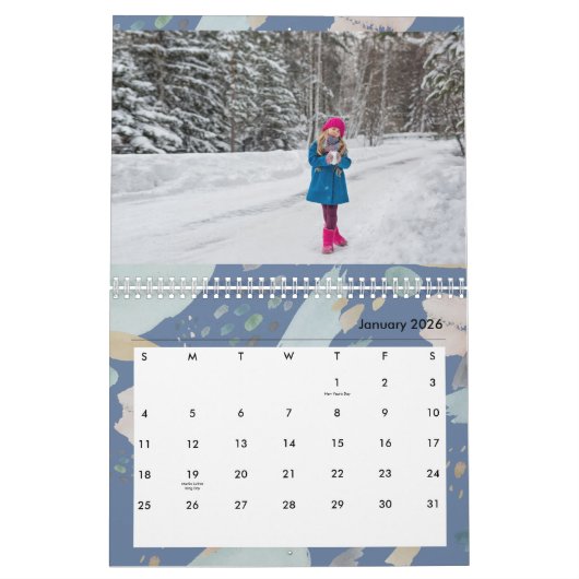 かわいいボホファミリー自分の写真を作成 カレンダー (1月 2026)