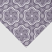 かわいいボホフラワーパターンかわいらしフローラ紫グレー 薄葉紙 (詳細)