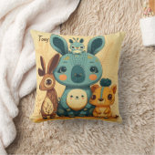 かわいいボホフローラウサギ クッション (ブランケット)