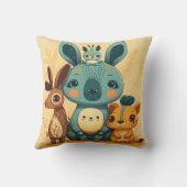 かわいいボホフローラウサギ クッション (裏面)