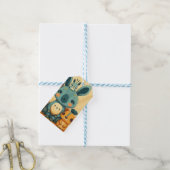 かわいいボホフローラカスタムウサギ時計 ギフトタグ (より糸付き)