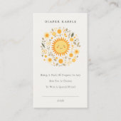 かわいいボホフローラサンおむつラッフルベビーシャワー エンクロージャーカード (正面)