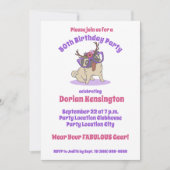 かわいいボホフローラヒッパイパグファブラス50誕生日 招待状 (正面)