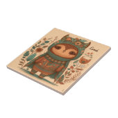 かわいいボホフローラフクロウカスタムル タイル (側面)