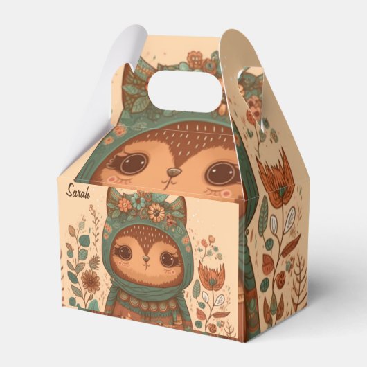 かわいいボホフローラフクロウカスタムル フェイバーボックス (正面サイド)