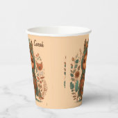 かわいいボホフローラフクロウカスタムル 紙コップ (左)