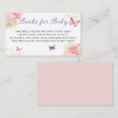 かわいいボホフローラ蝶の本ベビーチケット エンクロージャーカード (正面/裏面)