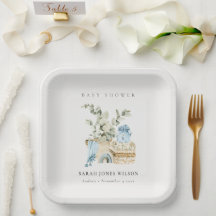 かわいいボホブルー子供部屋の葉の男の子の赤ちゃんシャワー