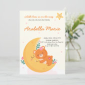 かわいいボホベアーガールベビーシャワー 招待状 (スタンド正面)