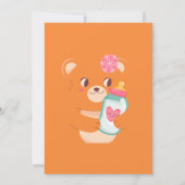 かわいいボホベアーガールベビーシャワー 招待状 (裏面)