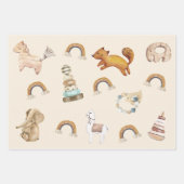 かわいいボホベイビーシャワーラッピング紙シート ラッピングペーパーシート (正面)