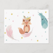 かわいいボホベビーガールフォトカード3位誕生日パーティー インビテーションポストカード (裏面)