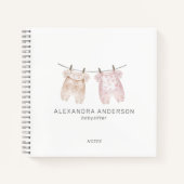 かわいいボホベビー衣料品ウォーターカラーベビーシッター ノートブック (正面)