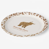 かわいいボホホーホーホーチカウウェスタンベビーシャワー ペーパープレート (アングル)