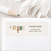 かわいいボホボーイ服ベビーシャワー差出人住所 ラベル (インサイチュ)