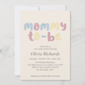 かわいいボホママ赤ちゃんシャワー 招待状 (正面)