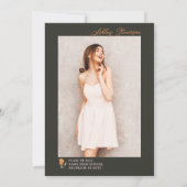 かわいいボホミーオレンジのワイルドフラワー卒業式 招待状 (裏面)