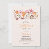 かわいいボホメドウ小さな野花の赤ちゃんシャワー 招待状 (正面)