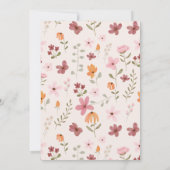かわいいボホメドウ小さな野花の赤ちゃんシャワー 招待状 (裏面)