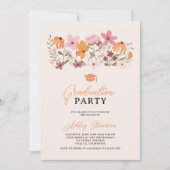 かわいいボホメドオレンジの野花卒業式 招待状 (正面)