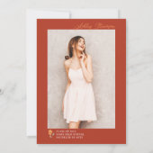 かわいいボホメドオレンジの野花卒業式 招待状 (裏面)